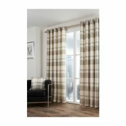 Fusion Grey Balmoral Check Lined Eyelet Curtains -Fusion Shop unnamed file 130