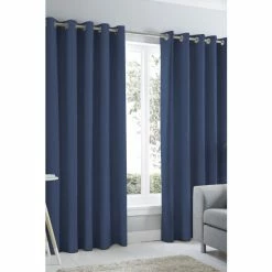Fusion Blue Sorbonne Eyelet Curtains