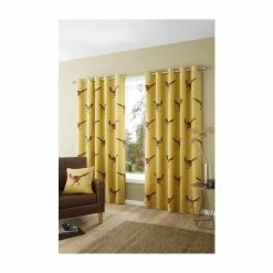 Fusion Yellow Pheasant Eyelet Curtains 2 Fusion Yellow Pheasant Eyelet Curtains -Fusion Shop unnamed file 158