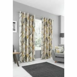 Fusion Yellow Ensley Eyelet Curtains