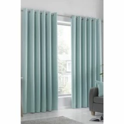 Fusion Blue Strata Eyelet Curtains