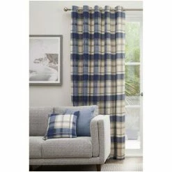 Fusion Blue Balmoral Check Eyelet Curtains -Fusion Shop unnamed file 218