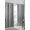 Fusion Silver Strata Eyelet Curtains