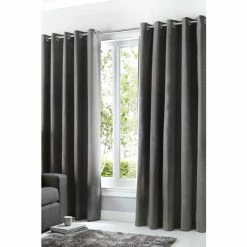 Fusion Grey Sorbonne Eyelet Curtains