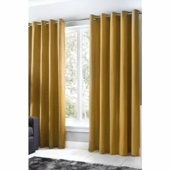 Fusion Yellow Sorbonne Eyelet Curtains
