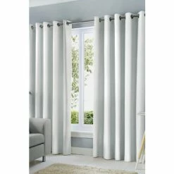 Fusion White Sorbonne Eyelet Curtains