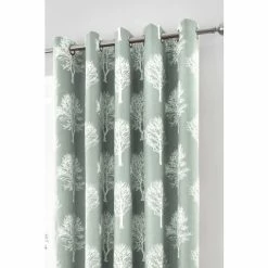 Fusion Duck Egg Blue Woodland Trees Jacquard Lined Eyelet Curtains -Fusion Shop unnamed file 304