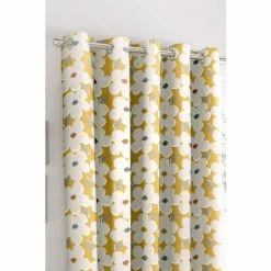 Fusion Ochre Yellow Aura Retro Floral Lined Eyelet Curtains -Fusion Shop unnamed file 309