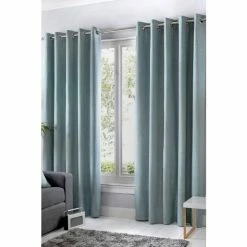 Fusion Blue Sorbonne Eyelet Curtains