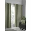 Fusion Green Strata Eyelet Dim Out Curtains Eyelet Curtains
