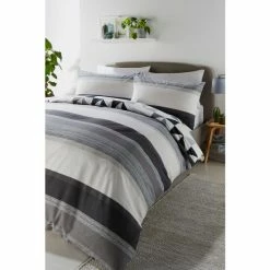 Fusion Grey Hendra Reversible Duvet Cover And Pillowcase Set