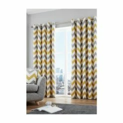 Fusion Ochre Yellow Chevron Geo Lined Eyelet Curtains 3 Fusion Ochre Yellow Chevron Geo Lined Eyelet Curtains -Fusion Shop unnamed file 47