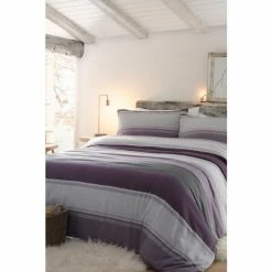 Fusion Purple Betley Brushed Duvet Cover And Pillowcase Set