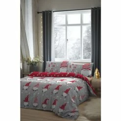 Fusion Silver Gnome For Christmas Duvet Cover And Pillowcase Set