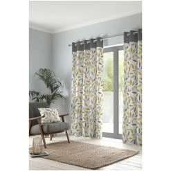 Fusion Yellow Beechwood Eyelet Curtains