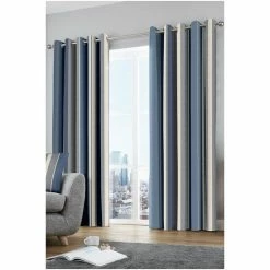 Fusion Pink Whitworth Stripe Lined Eyelet Curtains