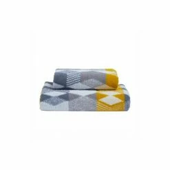 Fusion Grey Hexagon Jacquard Towel -Fusion Shop unnamed file 833