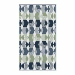 Fusion Blue Hexagon Jacquard Towel
