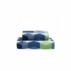 Fusion Blue Hexagon Jacquard Towel -Fusion Shop unnamed file 848